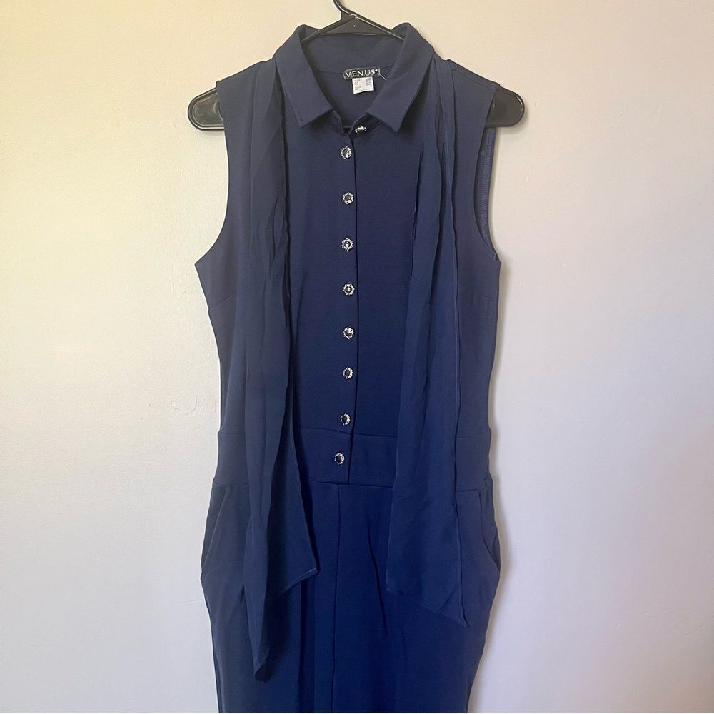 VENUS Sleeveless Button Front Romper Size Medium